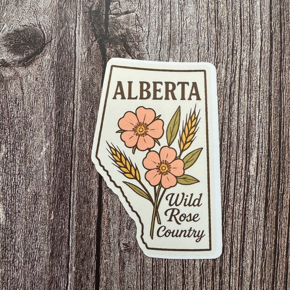 Alberta Wild Rose Country Sticker